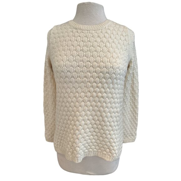 Cottage Core Field Flower Cream Knit Sweater Medium - Picture 1 of 9